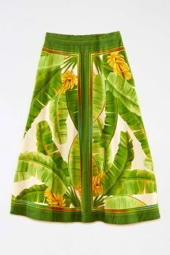 FARM RIO Fresh Forest Scarf Midi Skirt