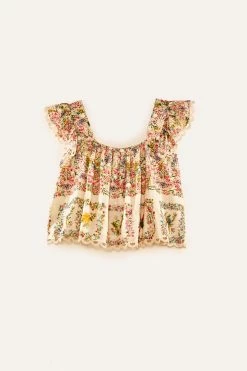 FARM RIO Delicate Forest Scarves Blouse