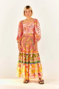 FARM RIO New In Pink Dotted Bananas Blouse