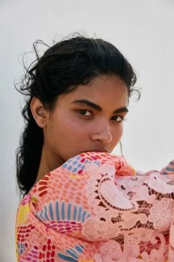 FARM RIO New In Pink Dotted Bananas Blouse