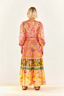 FARM RIO New In Pink Dotted Bananas Blouse