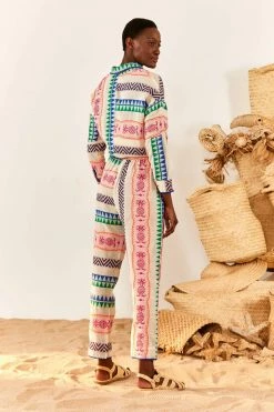 FARM RIO Multicolored Pineapple Jacquard Pants New In