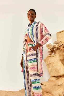 FARM RIO Multicolored Pineapple Jacquard Pants New In