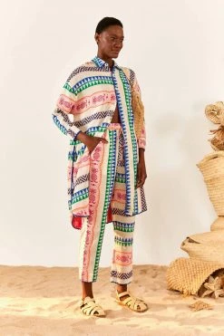 FARM RIO Multicolored Pineapple Jacquard Pants New In