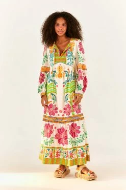 FARM RIO The Fruits Queen Scarf Maxi Dress