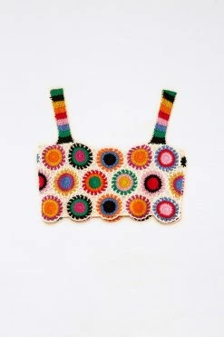 FARM RIO Rainbow Fun Crochet Top