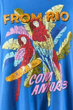 FARM RIO Blue From Rio With Love T-Shirt Dress