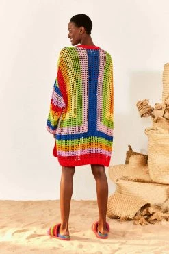 FARM RIO Multicolor Crochet Cardigan