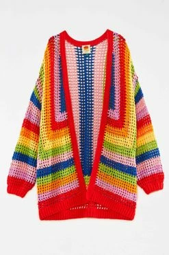 FARM RIO Multicolor Crochet Cardigan