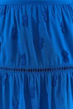 FARM RIO New In Blue 3D Pineapple Midi Skirt