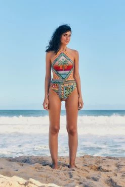 FARM RIO New In Banana Scarves One-Piece Swimsuit