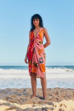 FARM RIO MIXED FRUITS OCEAN COVER UP New In
