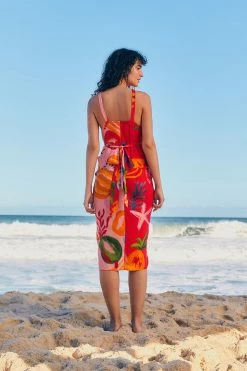 FARM RIO MIXED FRUITS OCEAN COVER UP New In