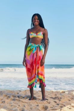 FARM RIO Swimwear Light Chevron Sarong