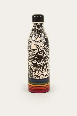 FARM RIO B&W MIDNIGHT LEOPARDS WATER BOTTLE