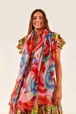 FARM RIO HAPPY TOUCANS SCARF New In