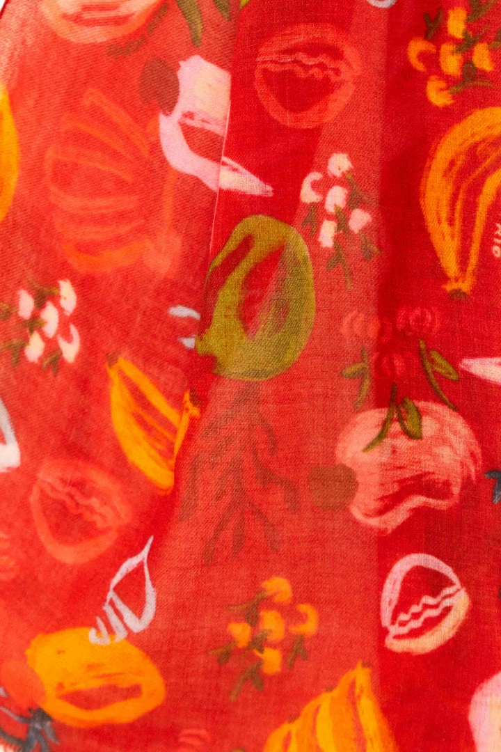 FARM RIO MIXED FRUITS OCEAN SCARF New In