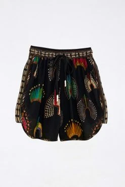 FARM RIO BLACK WONDERFUL HEADDRESS UNISEX SHORTS New In