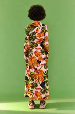 FARM RIO Pink Toucananas Maxi Dress