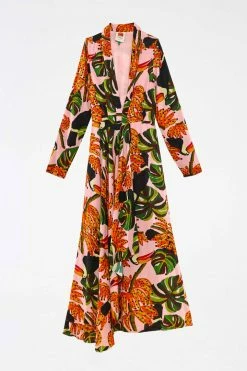FARM RIO Pink Toucananas Maxi Dress