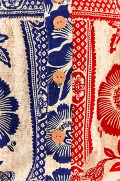 FARM RIO MIXED PINEAPPLE GARDEN OFF SHOULDER MINI DRESS