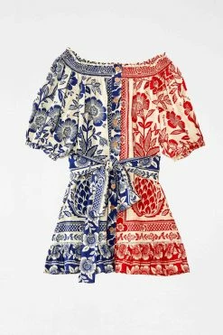 FARM RIO MIXED PINEAPPLE GARDEN OFF SHOULDER MINI DRESS