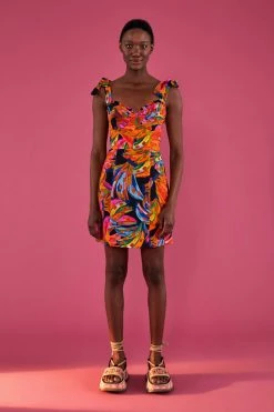 FARM RIO RAINBOW BANANAS MINI DRESS Most Loved