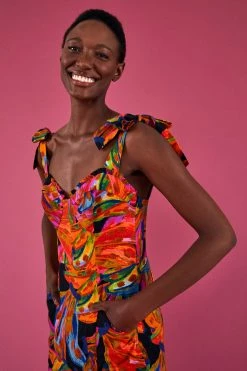 FARM RIO RAINBOW BANANAS MINI DRESS Most Loved