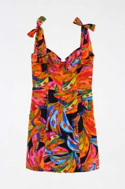 FARM RIO RAINBOW BANANAS MINI DRESS Most Loved