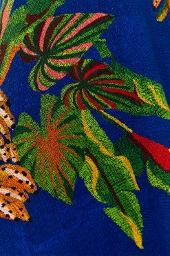 FARM RIO BLUE TROPICAL SCARF MIDI SKIRT