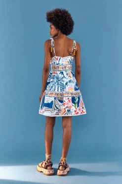 FARM RIO Most Loved Wild Brazil Tie Strap Mini Dress