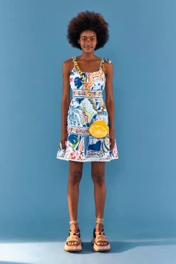 FARM RIO Most Loved Wild Brazil Tie Strap Mini Dress