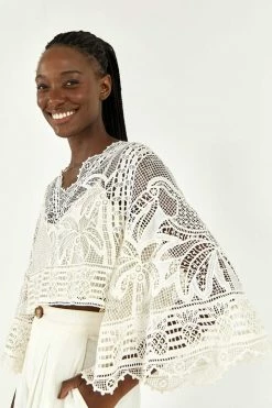 FARM RIO Off White Guipure Blouse Most Loved