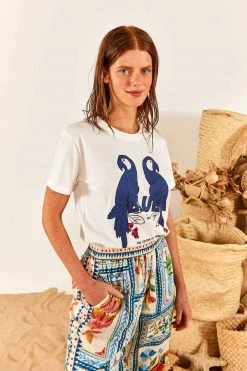 FARM RIO Blue Color Therapy T-Shirt New In