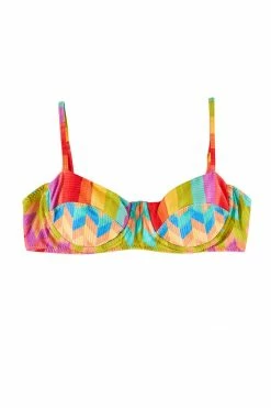 FARM RIO LIGHT CHEVRON BIKINI BRA TOP