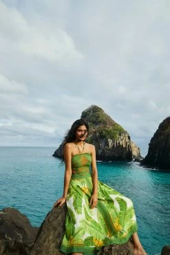 FARM RIO New In Green Monstera Top