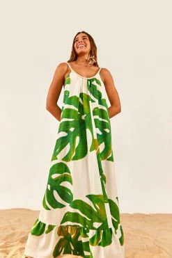 FARM RIO New In White Monstera Maxi Dress