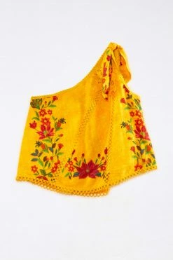 FARM RIO New In Yellow Flower Dream One Shoulder Blouse