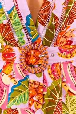 FARM RIO New In Lilac Beaks & Bananas V Neck Romper