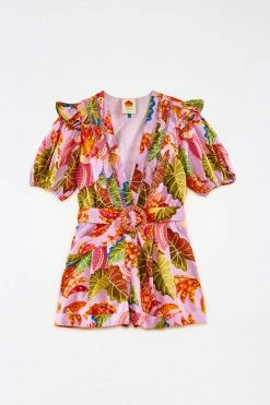 FARM RIO New In Lilac Beaks & Bananas V Neck Romper