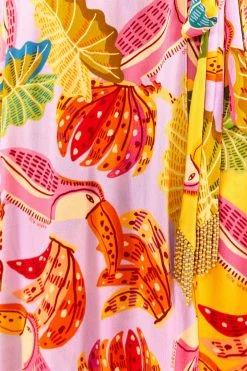 FARM RIO New In Mixed Beaks & Bananas Maxi Wrap Dress
