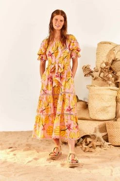 FARM RIO Banana Taste Midi Dress