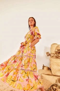 FARM RIO Banana Taste Midi Dress