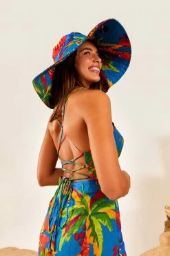 FARM RIO Blue Sunny Day Mini Dress New In