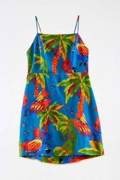 FARM RIO Blue Sunny Day Mini Dress New In
