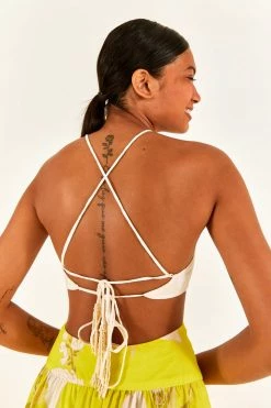 FARM RIO New In White Flower Crop Top