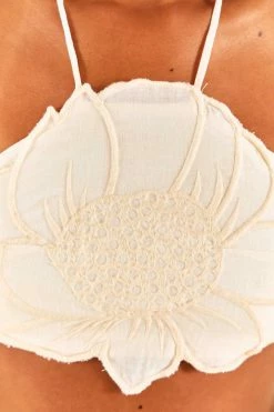 FARM RIO New In White Flower Crop Top