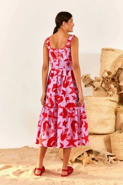 FARM RIO Lobster Sky Midi Dress