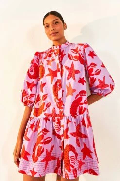 FARM RIO New In Lobster Sky Mini Dress