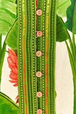 FARM RIO Fresh Forest Scarf Button Down Mini Dress